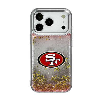 San Francisco 49ers Linen Glitter Phone Case for Apple iPhone