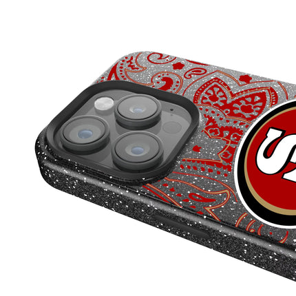San Francisco 49ers Paisley Black Bling Phone Case for Apple iPhone