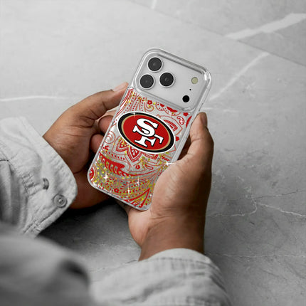San Francisco 49ers Paisley Glitter Phone Case for Apple iPhone