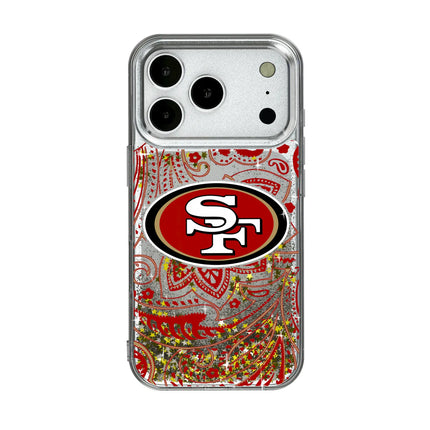 San Francisco 49ers Paisley Glitter Phone Case for Apple iPhone