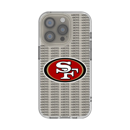 San Francisco 49ers Text Backdrop Clear Phone Case for Apple iPhone