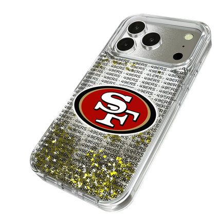 San Francisco 49ers Text Backdrop Glitter Phone Case for Apple iPhone