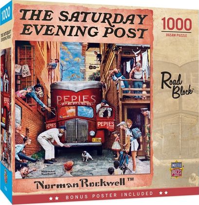 Saturday Evening Post Road Block 1000 Piece Puzzle