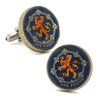 Scottish Rampant Lion Coin Cufflinks