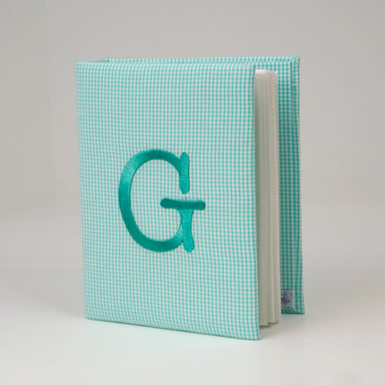Personalized Seersucker Check Cotton Medium Hardbound Photo Album