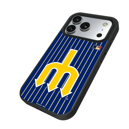 Seattle Mariners 1977-1980 - Cooperstown Collection Pinstripe Bump Phone Case for Apple iPhone