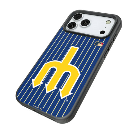 Seattle Mariners 1977-1980 - Cooperstown Collection Pinstripe Bump Phone Case for Apple iPhone