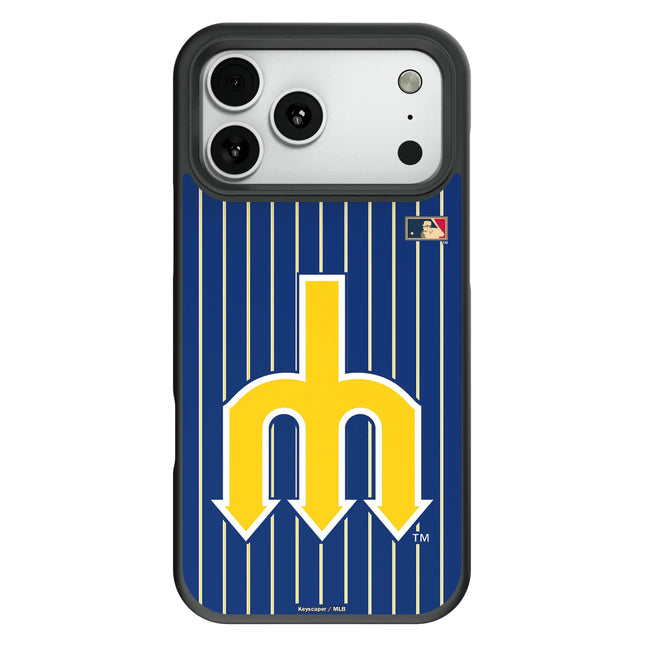 Seattle Mariners 1977-1980 - Cooperstown Collection Pinstripe Bump Phone Case for Apple iPhone
