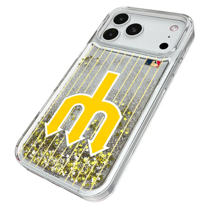 Seattle Mariners 1977-1980 - Cooperstown Collection Pinstripe Glitter Phone Case for Apple iPhone