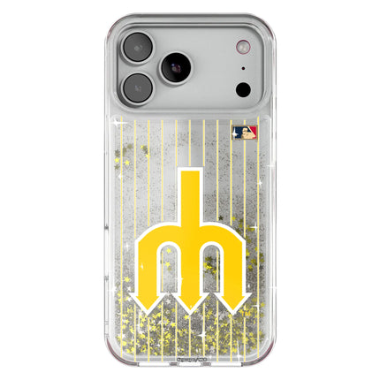 Seattle Mariners 1977-1980 - Cooperstown Collection Pinstripe Glitter Phone Case for Apple iPhone