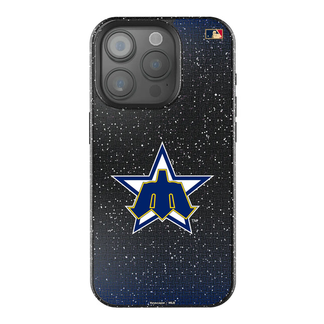 Seattle Mariners 1981-1986 - Cooperstown Collection Linen Black Bling Phone Case for Apple iPhone