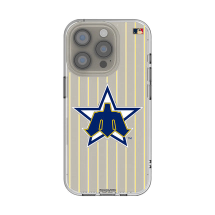 Seattle Mariners 1981-1986 - Cooperstown Collection Pinstripe Clear Phone Case for Apple iPhone