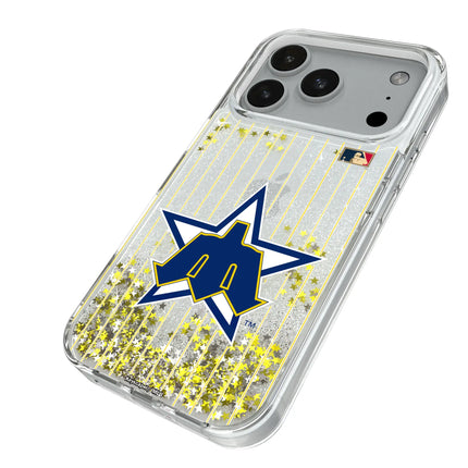 Seattle Mariners 1981-1986 - Cooperstown Collection Pinstripe Glitter Phone Case for Apple iPhone