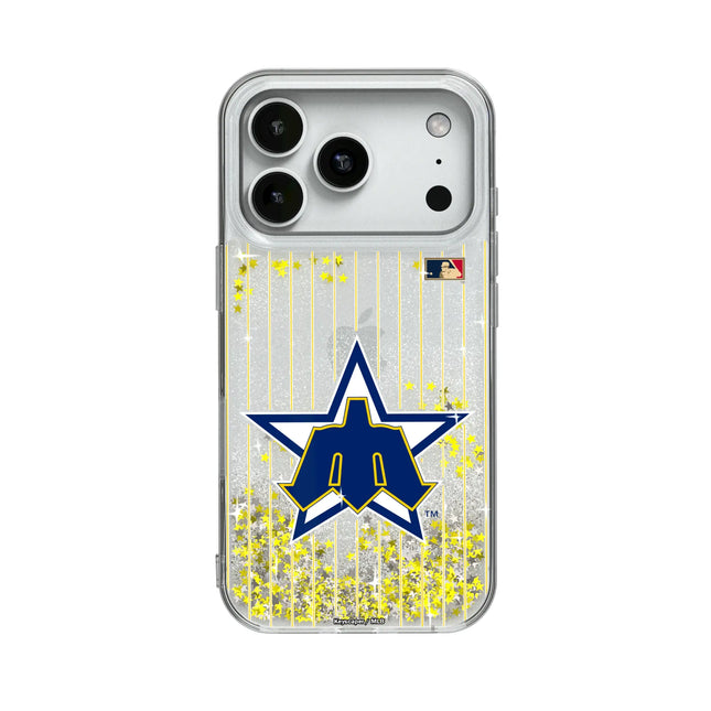 Seattle Mariners 1981-1986 - Cooperstown Collection Pinstripe Glitter Phone Case for Apple iPhone