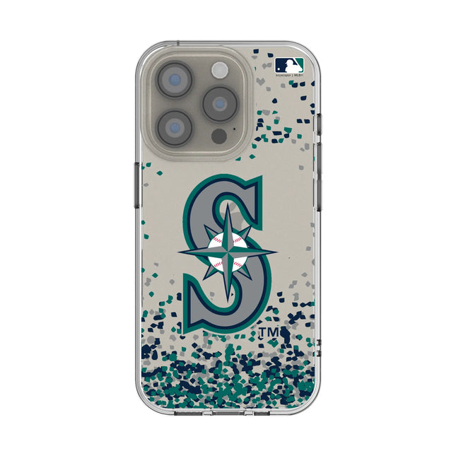 Seattle Mariners Confetti Clear Phone Case for Apple iPhone
