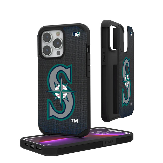 Seattle Mariners Linen Rugged Phone Case for Apple iPhone
