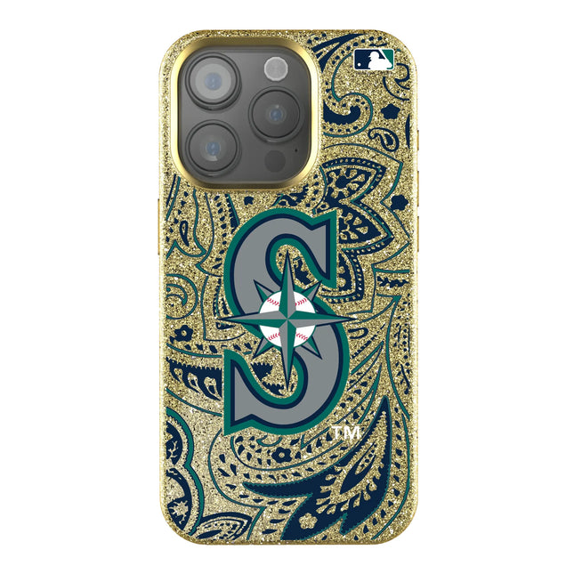 Seattle Mariners Paisley Bling Phone Case for Apple iPhone