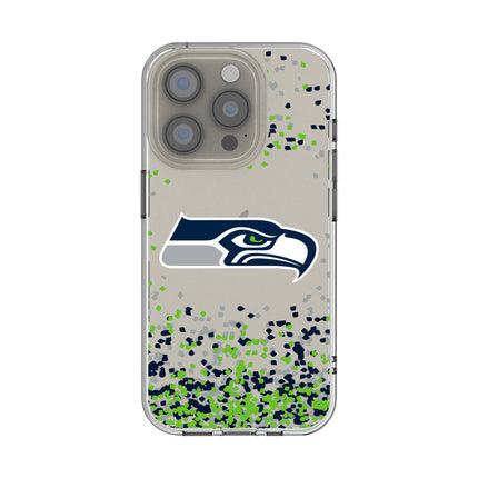 Seattle Seahawks Confetti Clear Phone Case for Apple iPhone