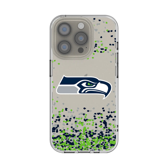 Seattle Seahawks Confetti Clear Phone Case for Apple iPhone
