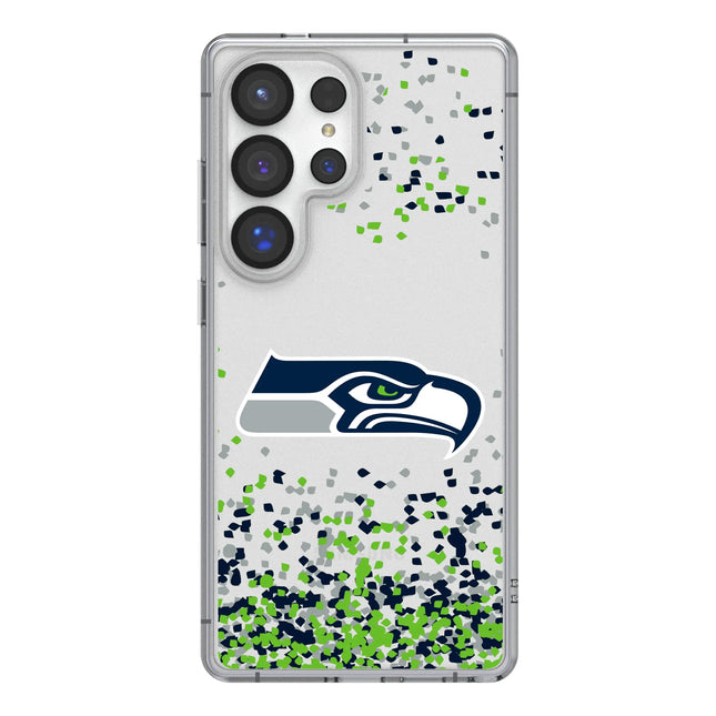 Seattle Seahawks Confetti Clear Phone Case for Samsung Galaxy