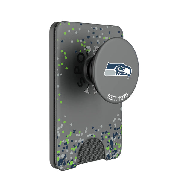 Seattle Seahawks Confetti PopSockets MagSafe-Compatible PopWallet+
