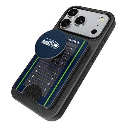 Seattle Seahawks Field PopSockets MagSafe-Compatible PopWallet+