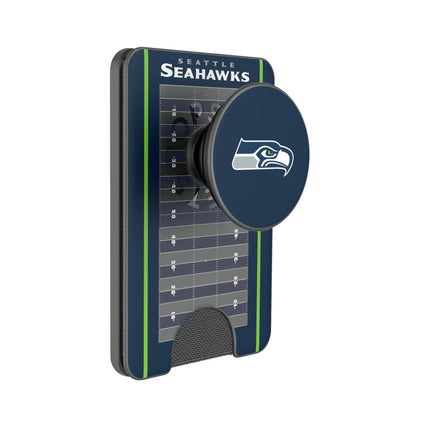Seattle Seahawks Field PopSockets MagSafe-Compatible PopWallet+