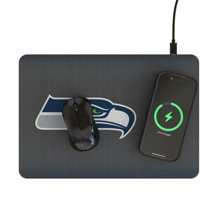 Seattle Seahawks Linen 15-Watt Wireless Charger and Mouse Pad