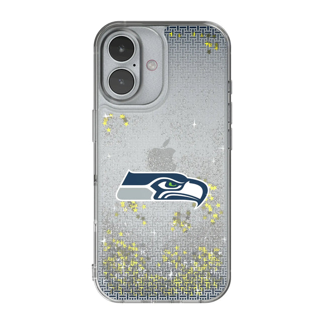 Seattle Seahawks Linen Glitter Phone Case for Apple iPhone