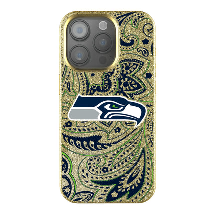 Seattle Seahawks Paisley Bling Phone Case for Apple iPhone
