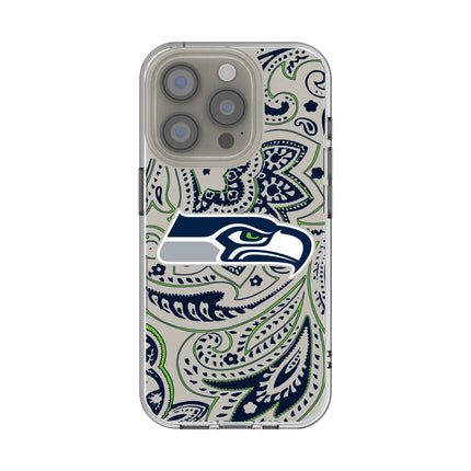 Seattle Seahawks Paisley Clear Phone Case for Apple iPhone