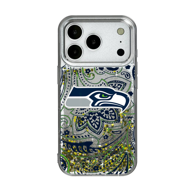 Seattle Seahawks Paisley Glitter Phone Case for Apple iPhone
