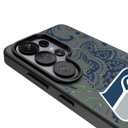 Seattle Seahawks Paisley MagSafe Compatible Phone Case for Samsung Galaxy
