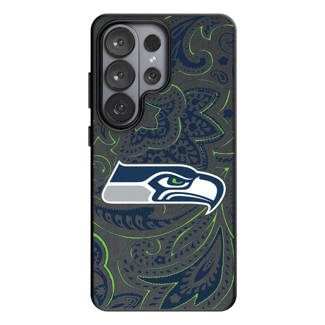 Seattle Seahawks Paisley MagSafe Compatible Phone Case for Samsung Galaxy