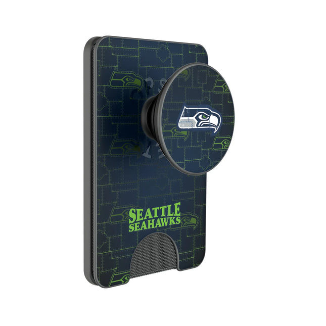 Seattle Seahawks Rivet PopSockets MagSafe-Compatible PopWallet+