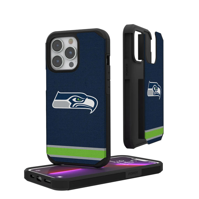 Seattle Seahawks Stripe Rugged Phone Case for Apple iPhone