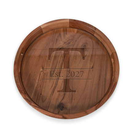 Monogram - Barista Serving Tray with Glass Insert