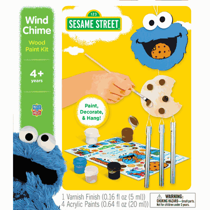 Sesame Street Cookie Monster Wind Chime Wood Paint Kit