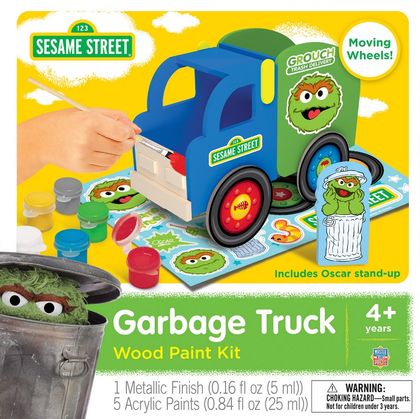 Sesame Street Garbage Truck Wood Paint Kit