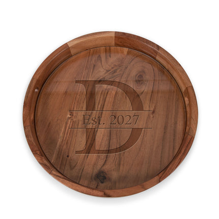 Monogram - Barista Serving Tray with Glass Insert