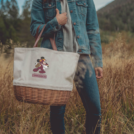 Washington Commanders Mickey Mouse - Coronado Canvas and Willow Basket Tote