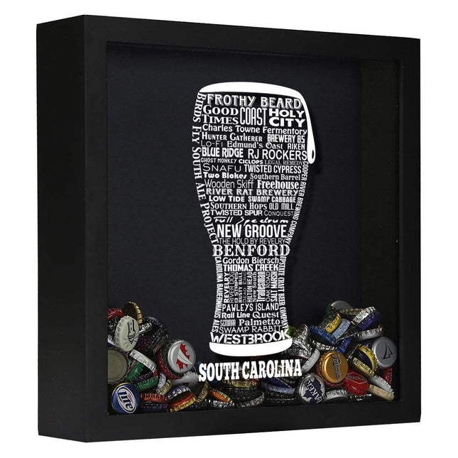 South Carolina Beer Typography Shadow Box