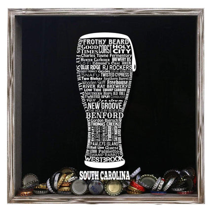South Carolina Beer Typography Shadow Box