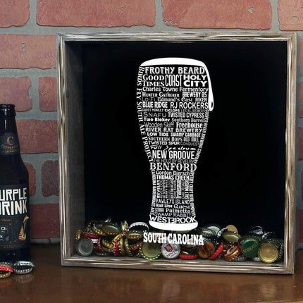 South Carolina Beer Typography Shadow Box