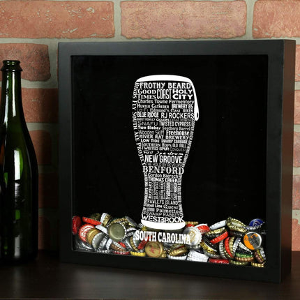 South Carolina Beer Typography Shadow Box