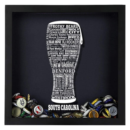 South Carolina Beer Typography Shadow Box