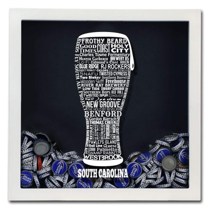 South Carolina Beer Typography Shadow Box