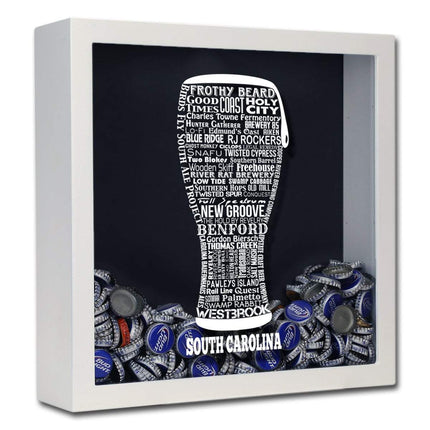 South Carolina Beer Typography Shadow Box