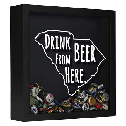 South Carolina Drink Beer From Here Beer Cap Shadow Box