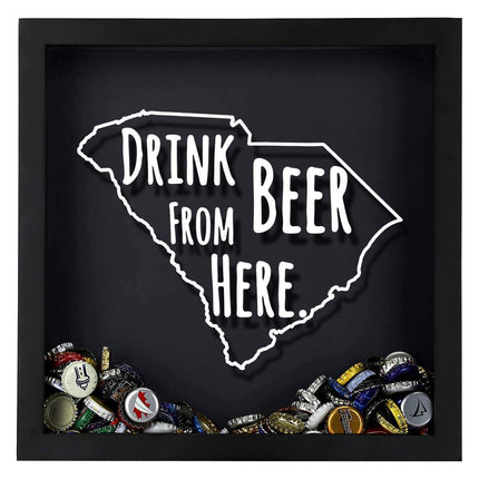 South Carolina Drink Beer From Here Beer Cap Shadow Box